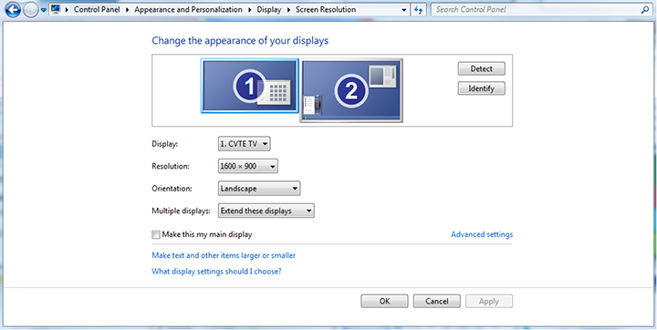 Changing appearance of display