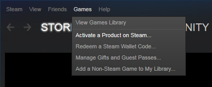 Using a download code on Steam